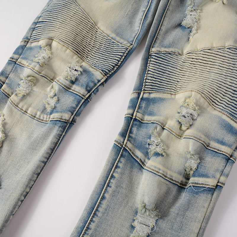 Todroki Pumice Groove – ribbed biker knee panels and distressing