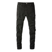 Todroki Slim-Fit Black Damage – Todroki Denim