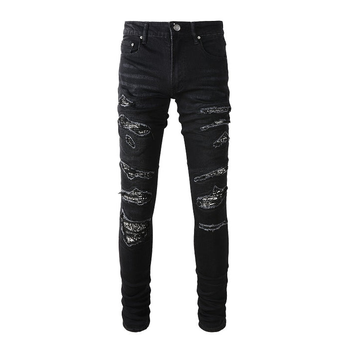 Todroki Slim-Fit Black Paisley – Todroki Denim