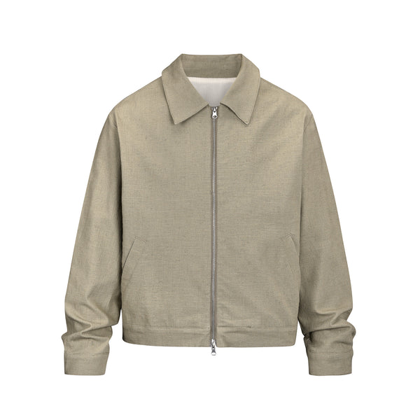 Todroki Flax Frame sage linen blend boxy jacket – front