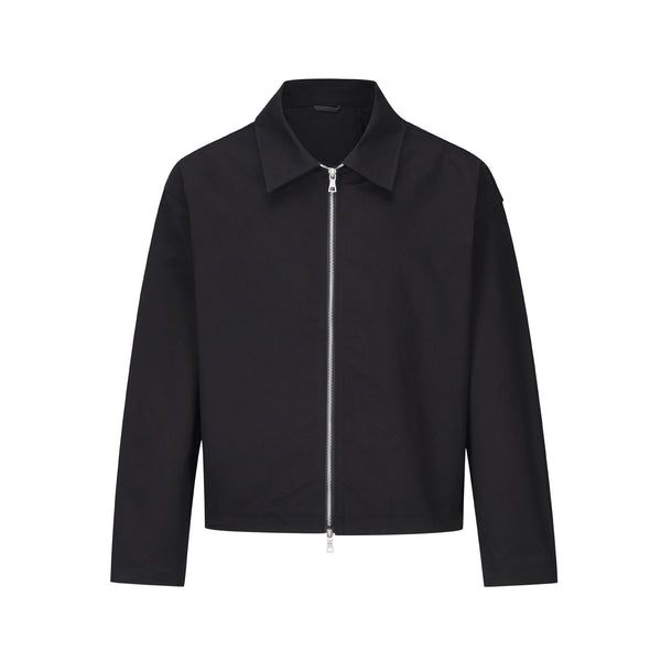 Todroki Null Coach black cotton twill coach jacket – front