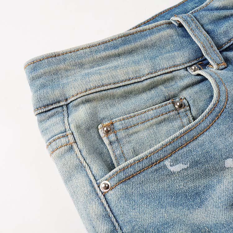 Todroki Slim-Fit Light Wash Crash
