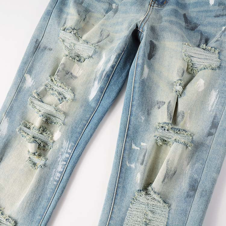 Todroki Slim-Fit Light Wash Crash