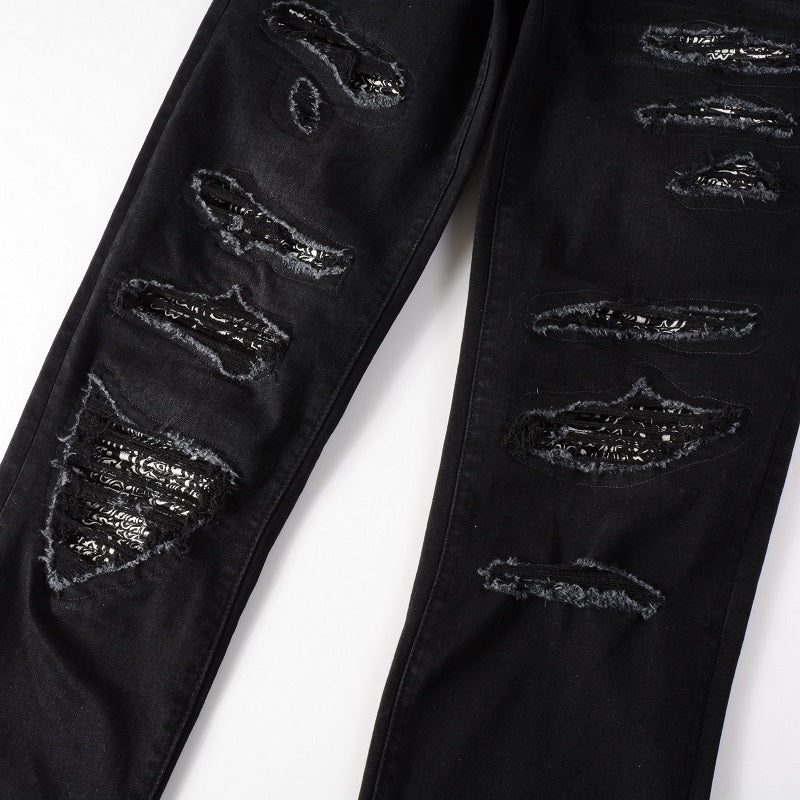 Todroki Slim-Fit Black Paisley