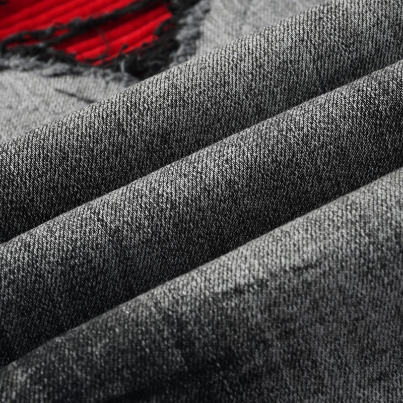 Todroki Grey Ember – denim fabric close-up